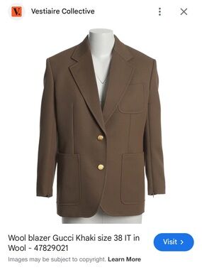 Ucci Mens Inspired Brown Oversized Blazer with Gold Buttons and Vintage Lining